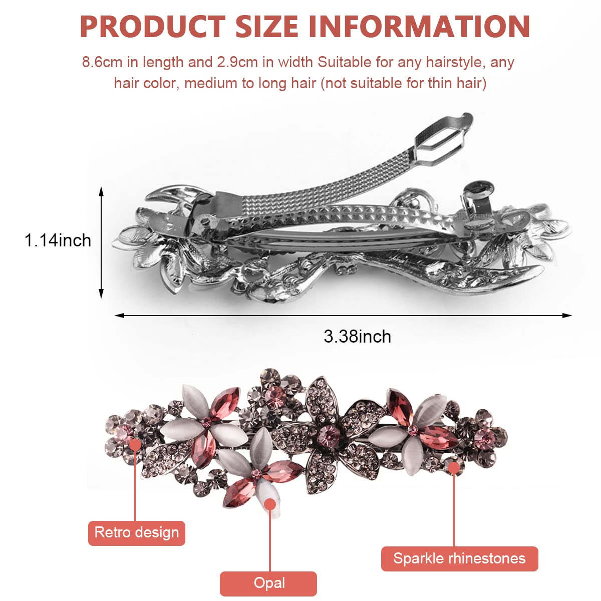 MAYCREATE Spring Hair Clip for Women Stylish Rhinestone Hairpin Hair Barrettes French Crystal Flower Hair Pin Decorative Hair Accessories for Women Girls Gift MAYCREATE Spring Hair Clip for Women Stylish Rhinestone Hairpin Hair Barrettes French Crystal Flower Hair Pin Decorative Hair Accessories for Women Girls Gift